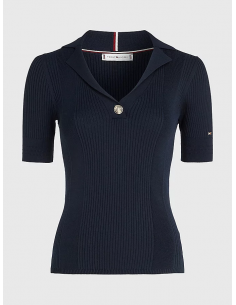 Polo mezza manica blu -...