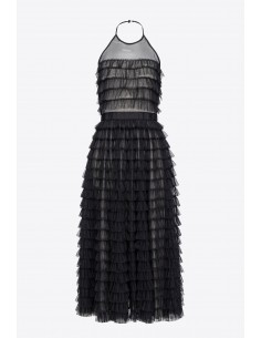 Abito midi tulle a balze -...