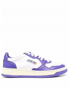 Sneakers donna medalist low in pelle bianco e viola - Autry
