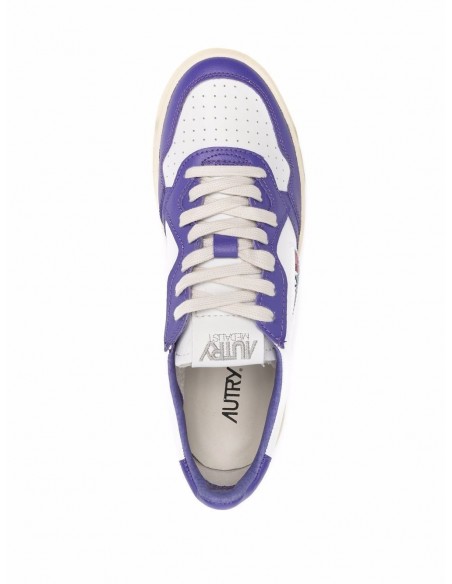 Sneakers donna medalist low in pelle bianco e viola - Autry
