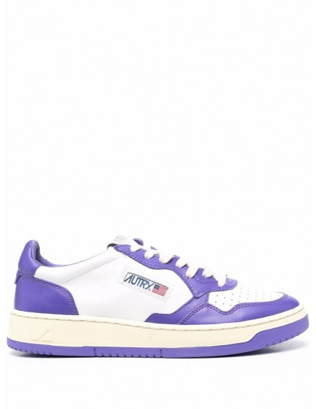 Sneakers donna medalist low in pelle bianco e viola - Autry