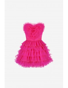 Mini abito in tulle fuxia -...