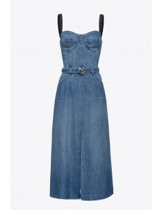 Abito bustier in denim - Pinko