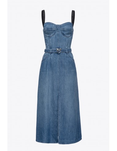 Abito bustier in denim - Pinko