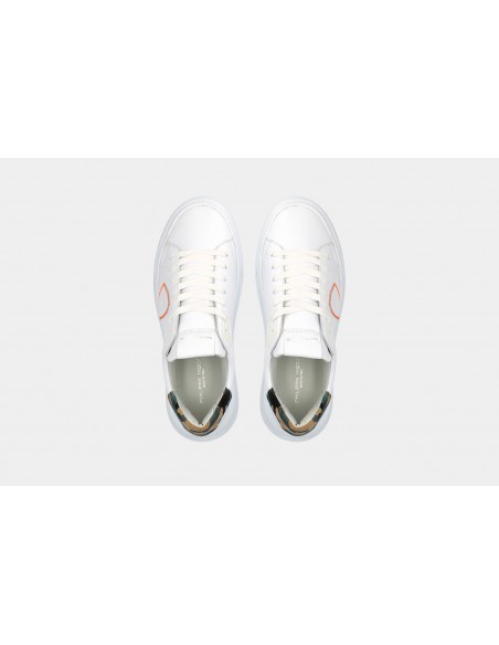 Philippe Model Sneakers temple veau blanc orange - Barbera Moda