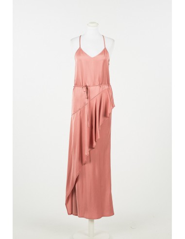 Abito lungo in raso con balza - Twinset